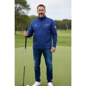 Greyson Navy New York Golf Club Quarter Zip Pullover Size Medium